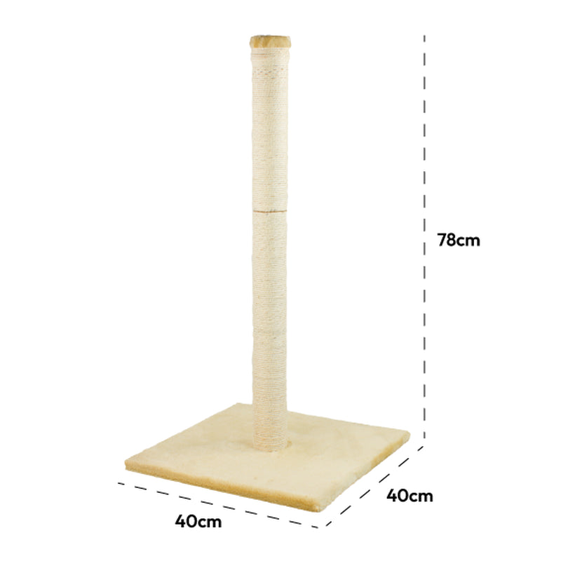 KCT LARGE CAT SCRATCHING BEIGE POST for INDOOR KITTEN SISAL SCRATCHER POLE 78CM