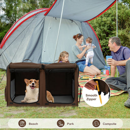 2 Compartments Pet Travel Carriers with Removable Hammocks and Mats