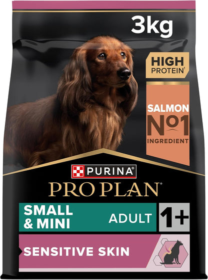 PRO PLAN Small & Mini Adult 1+ Sensitive Skin Salmon Dry Dog Food 3Kg