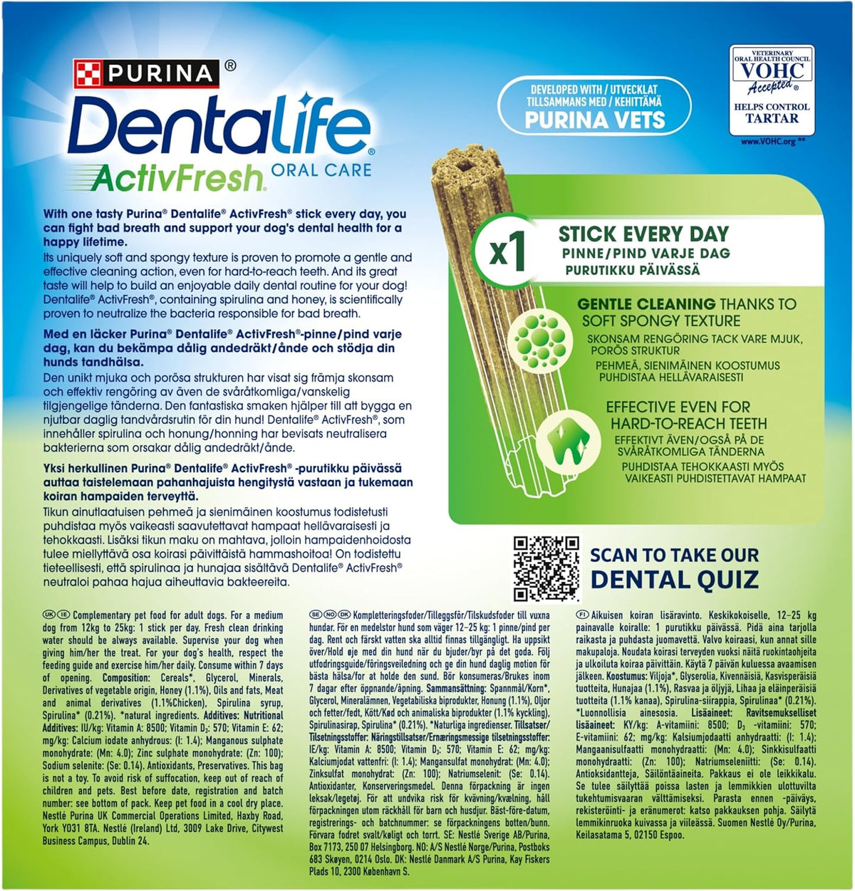 Activfresh Medium Dental Chicken Dog Chews 24 Sticks (Pack of 2)