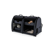 2 Compartments Pet Travel Carriers with Removable Hammocks and Mats