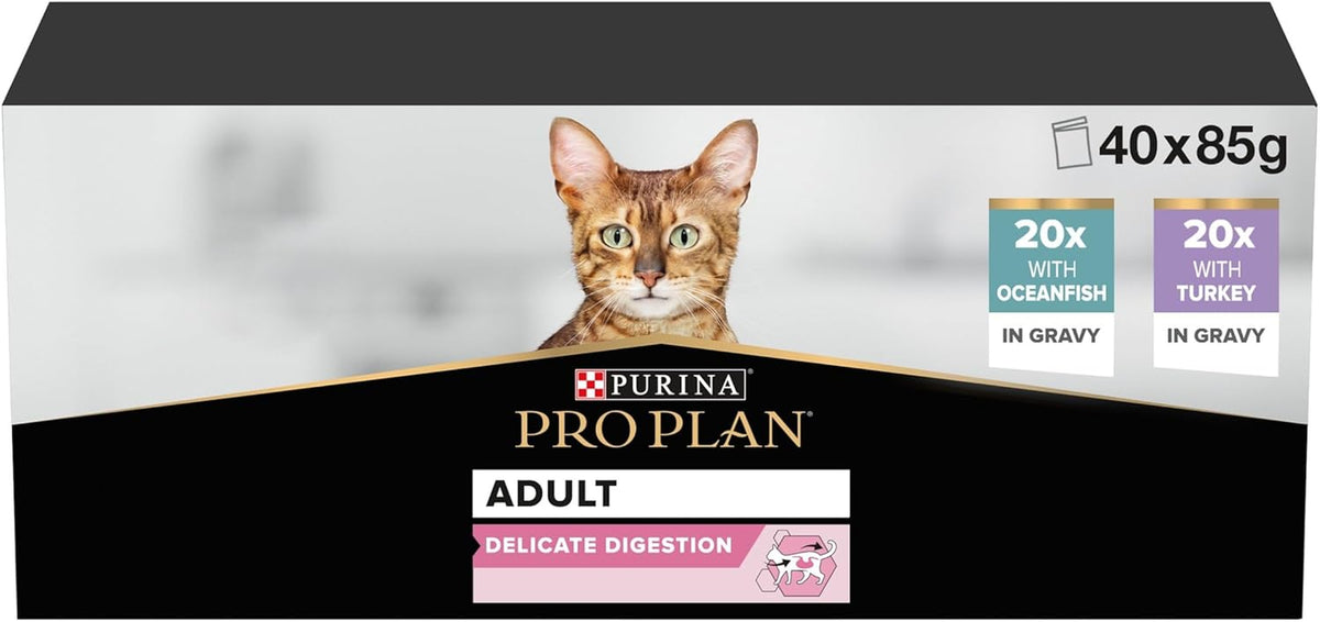 PRO PLAN Delicate Digestion Ocean Fish & Turkey Wet Cat Food 40X85G