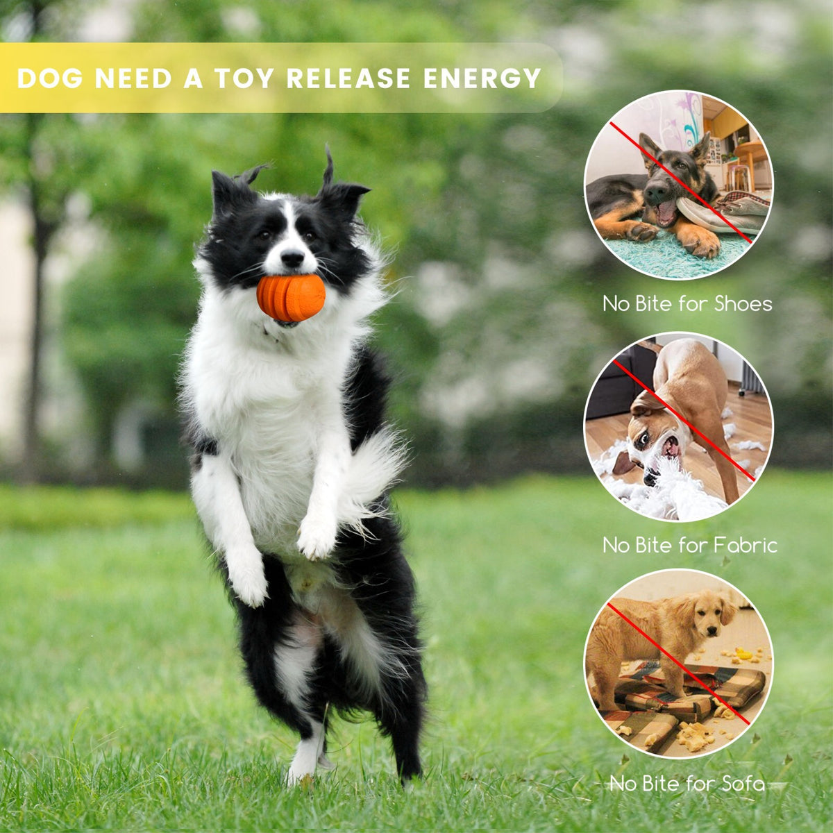 Indestructible Dog Toys Dog Chew Toy Treat Dispenser Interactive Pet Orange Toy