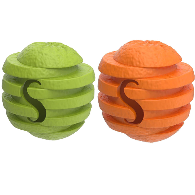 Indestructible Dog Toys Dog Chew Toy Treat Dispenser Interactive Pet Orange Toy