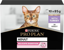 PRO PLAN Delicate Digestion Turkey Wet Cat Food 10X85G (Pack of 4)