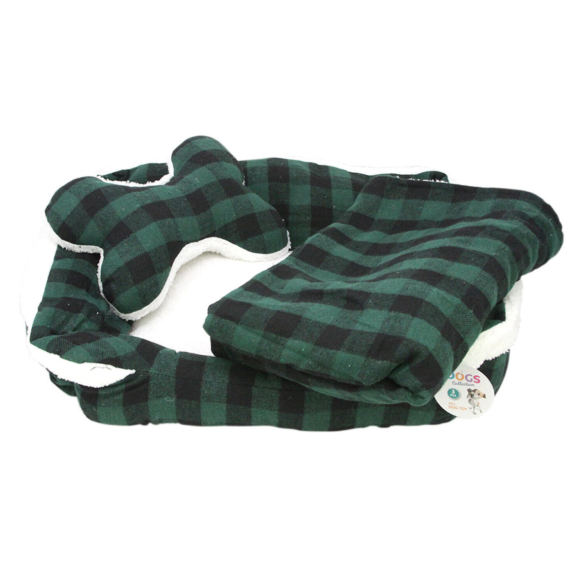 Pet Dog Bed Puppy Soft Warm Cushion Nest Basket Bed Blanket Toy Checked Medium