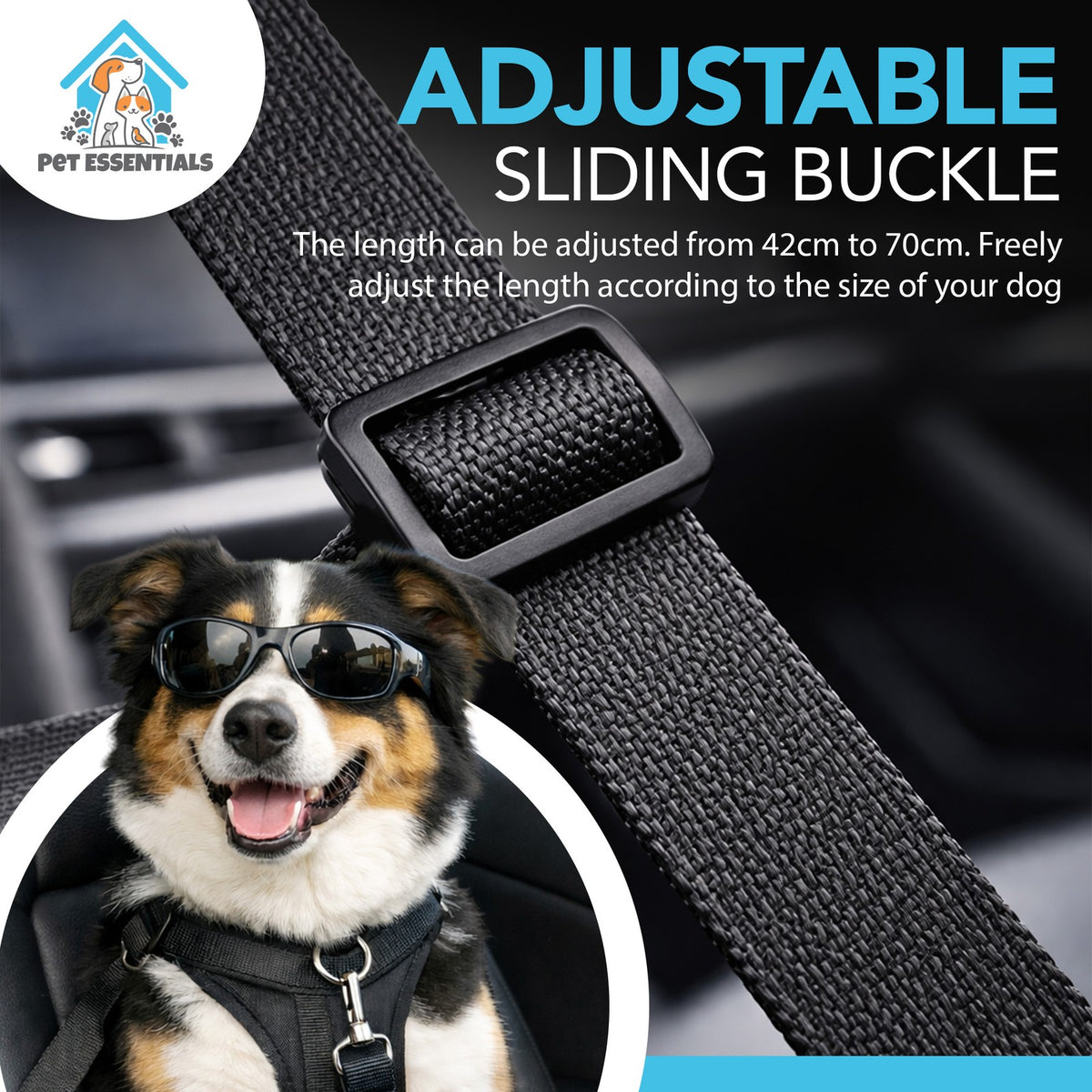 Pet Dog SEAT BELT Adjustable Travel Car Safety Harnesses Lead Restraint Strap