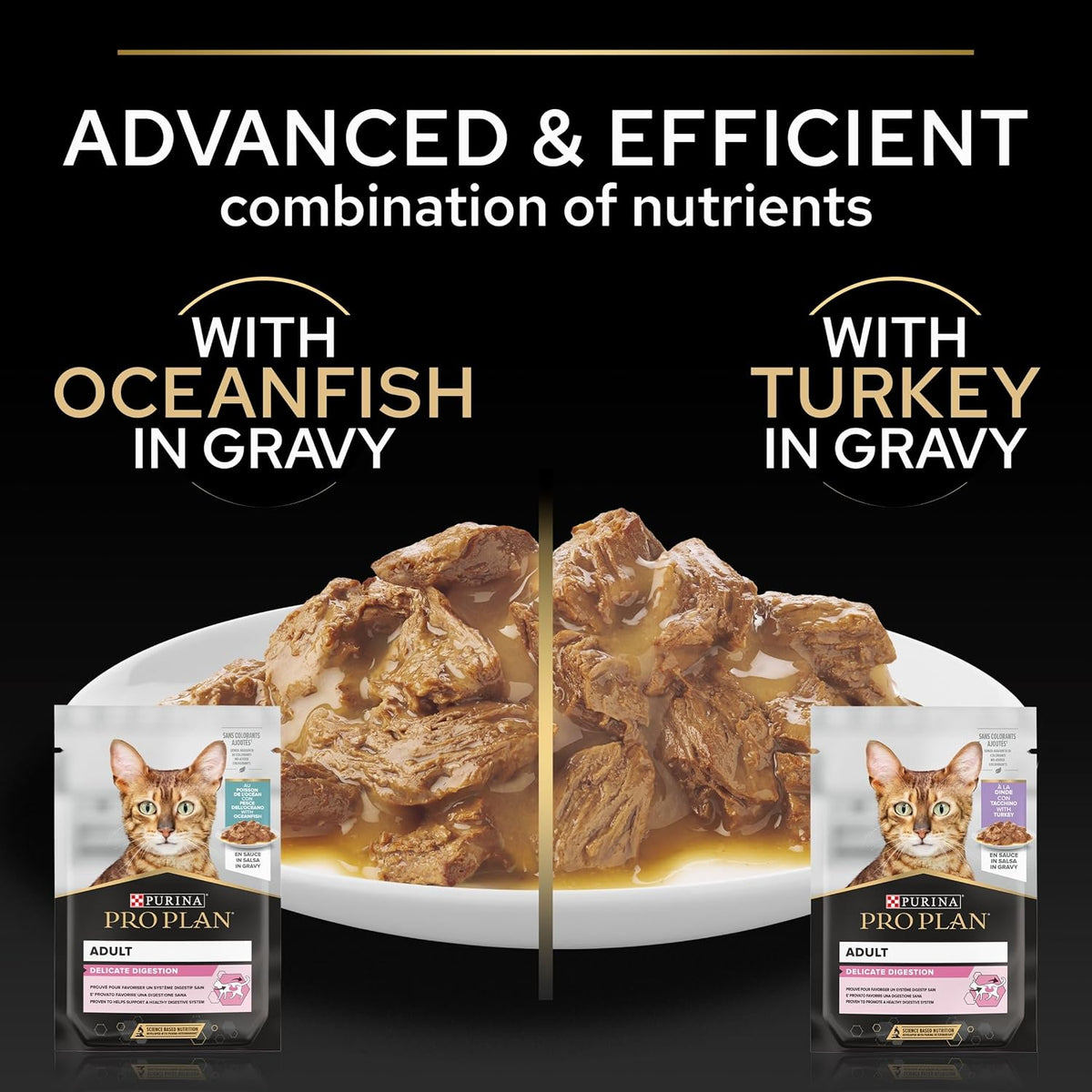 PRO PLAN Delicate Digestion Ocean Fish & Turkey Wet Cat Food 40X85G
