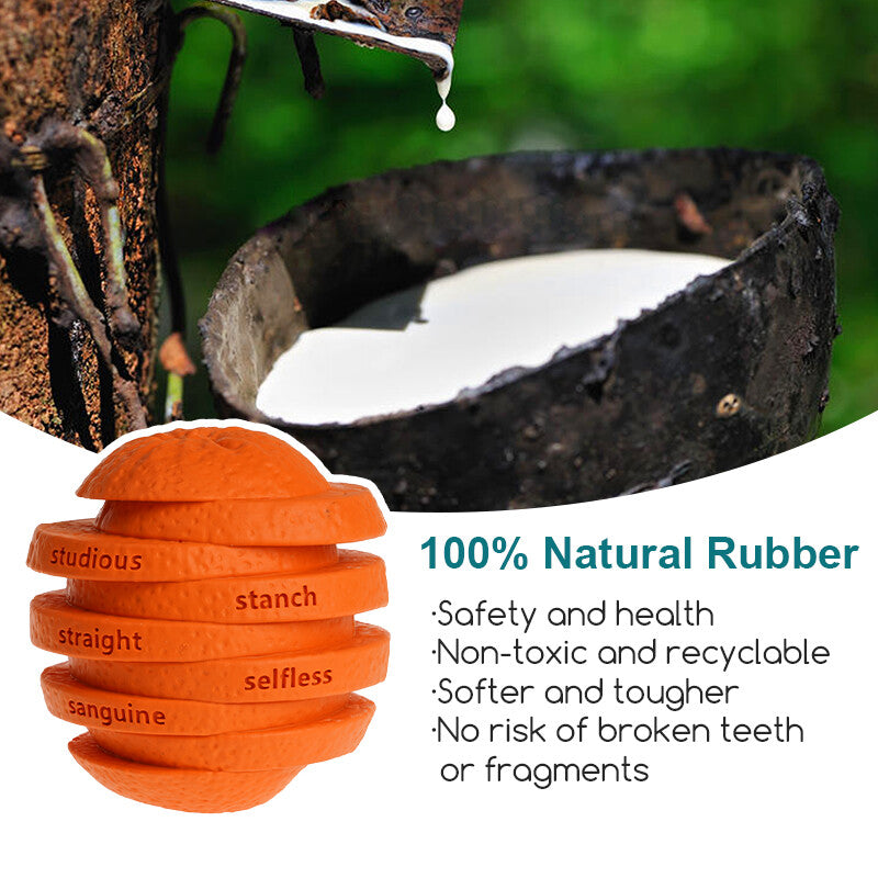 Indestructible Dog Toys Dog Chew Toy Treat Dispenser Interactive Pet Orange Toy