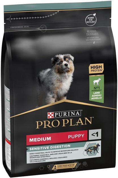 PRO PLAN Medium Puppy Sensitive Digestion Lamb Dry Dog Food 3Kg