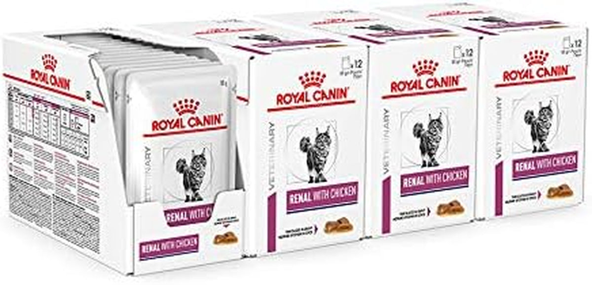 Renal Veterinary Health Nutrition Cat Food Wet Chicken 48 X 85G Pouches